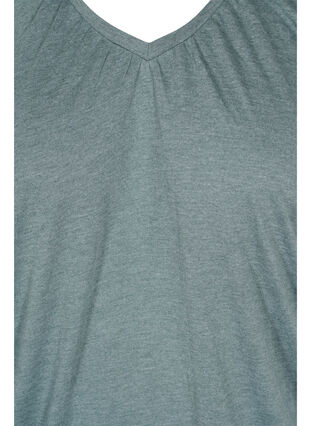 Meleerattu t-paita jostavalla helmalla, Balsam Green Mél, Packshot image number 2