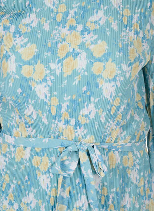 Pliseerattu mekko nauhalla, Cameo Blue Flower, Packshot image number 2