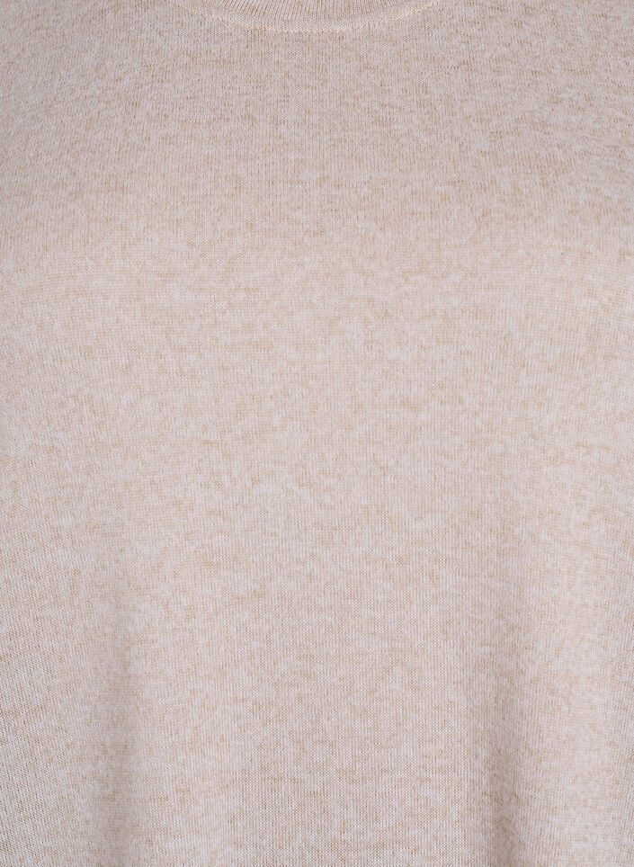 Pusero nappidetaljilla ja lyhyill&auml; puhvihihoilla, Beige, Packshot image number 2