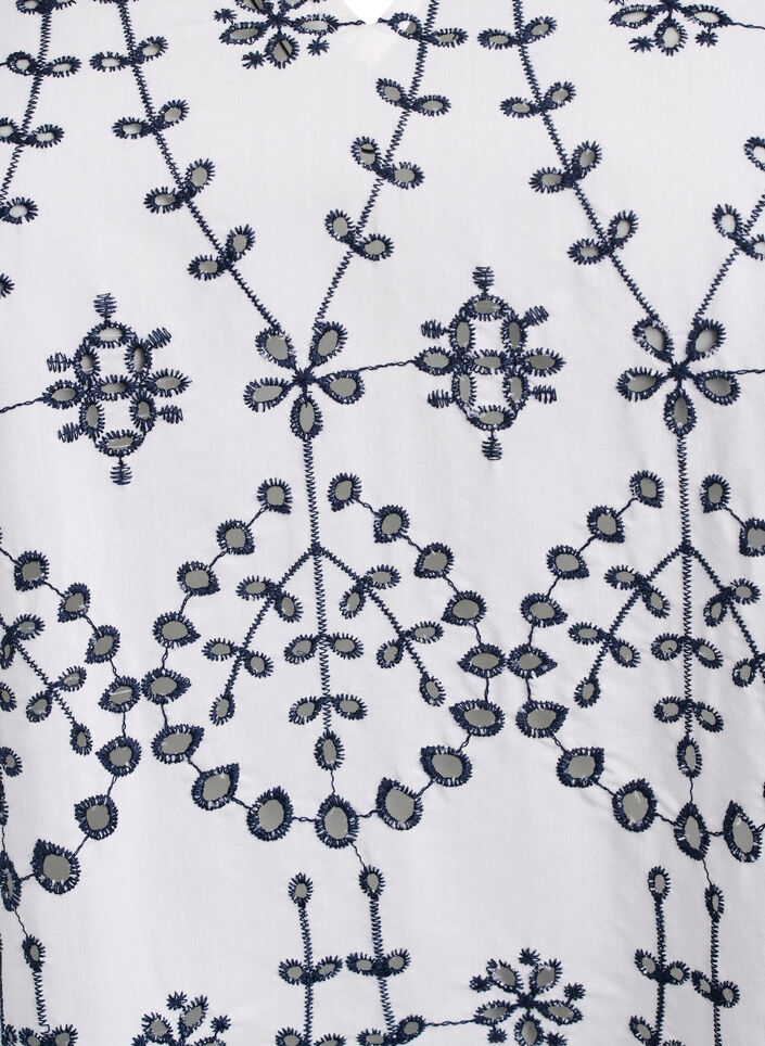 Mekko kontrastia luovalla anglais-kirjonnalla, White w. Navy Blazer, Packshot image number 2