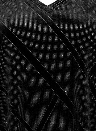 Veluuripusero glitterillä ja 3/4-hihoilla, Black, Packshot image number 2