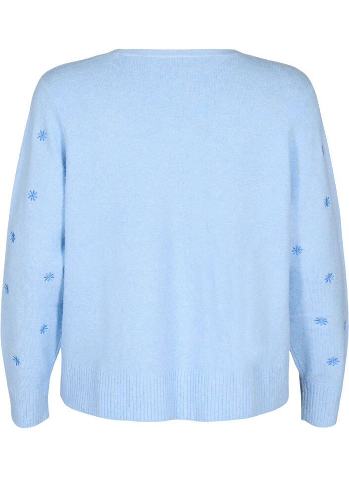 Neuletakki solmittavilla yksityiskohdilla ja kirjailuilla, Cashmere Blue Comb, Packshot image number 1