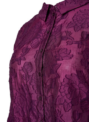 Pitkä jacquard-paita, Dark Purple, Packshot image number 2
