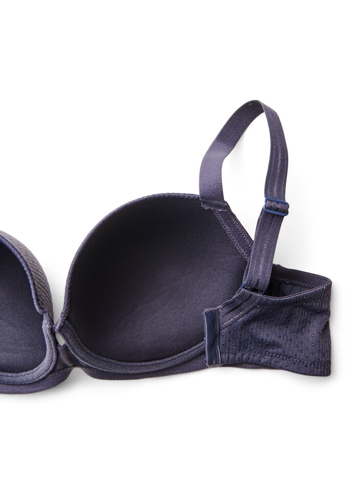 Muotoillut kaarituelliset rintaliivit kuviolla, Sininen, Packshot image number 3