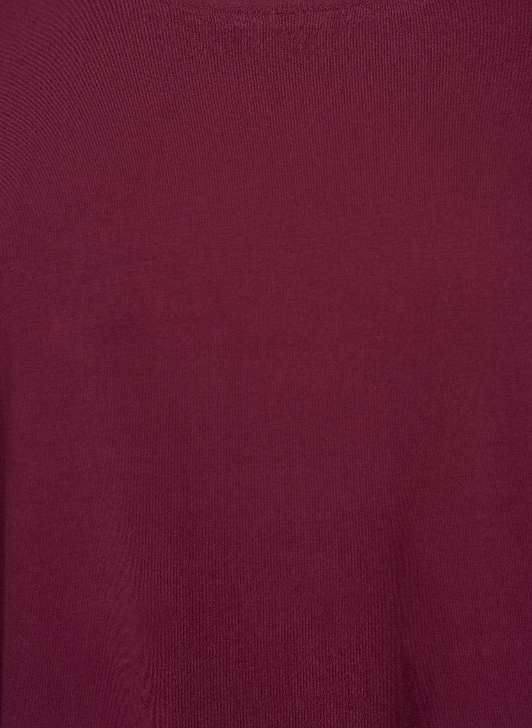 Zizzi Perus jersey -paita pitkilla hihoilla, Tumma Bordeaux, Packshot image number 2