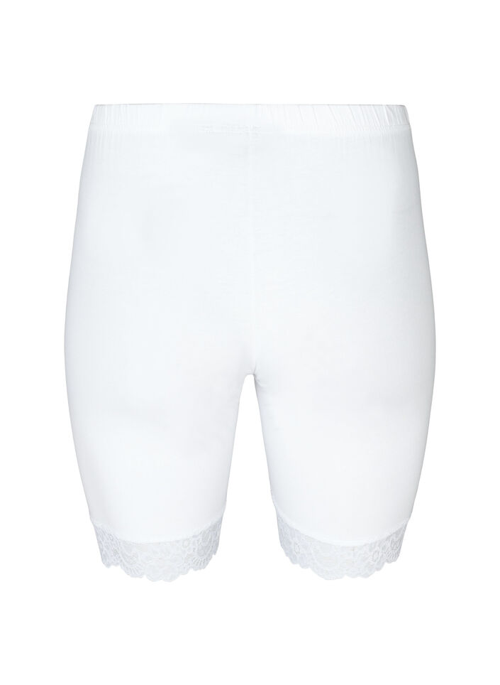 Py&ouml;r&auml;ilyshortsit pitsireunuksella, Valkoinen, Packshot image number 1