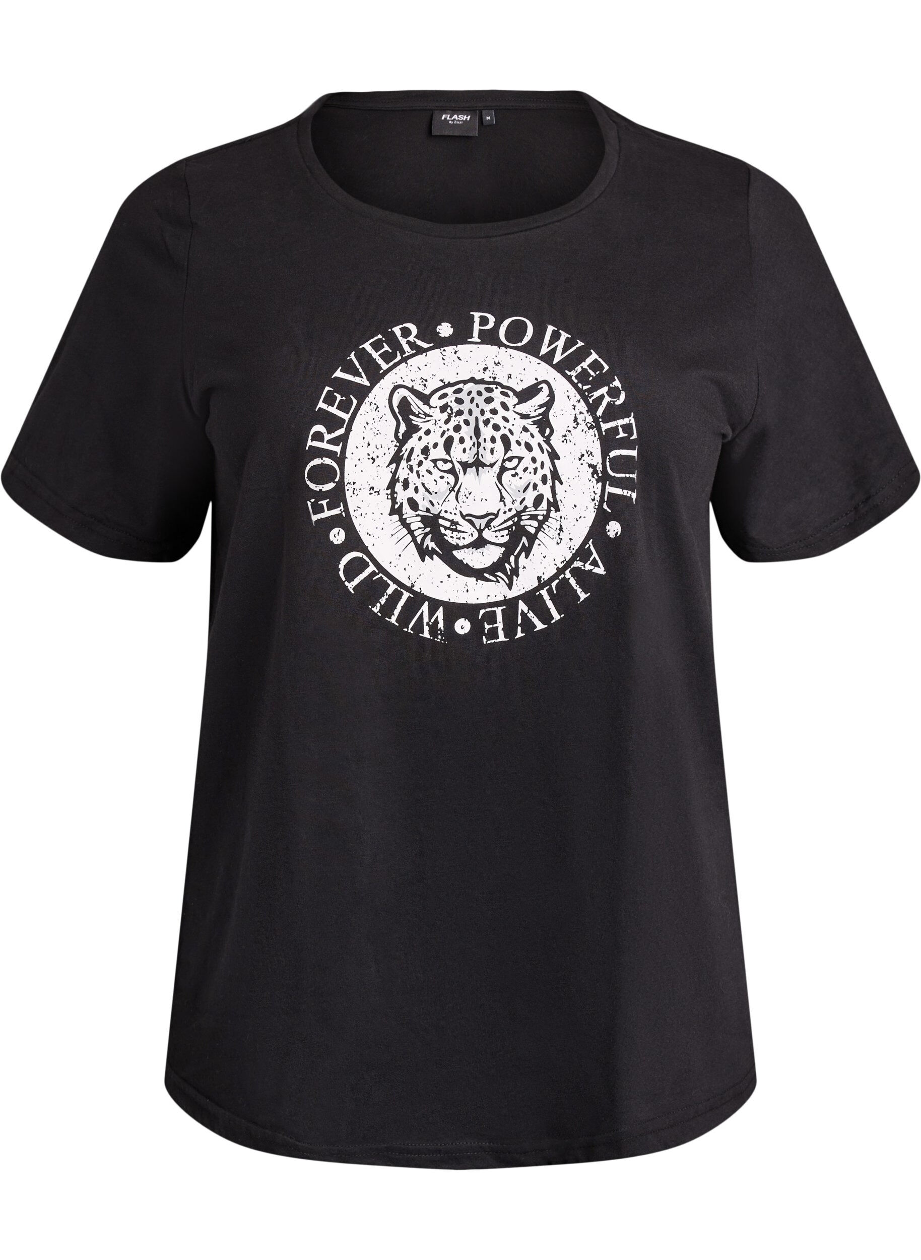 Zizzi T-paita printill&auml;, Musta, Packshot image number 0