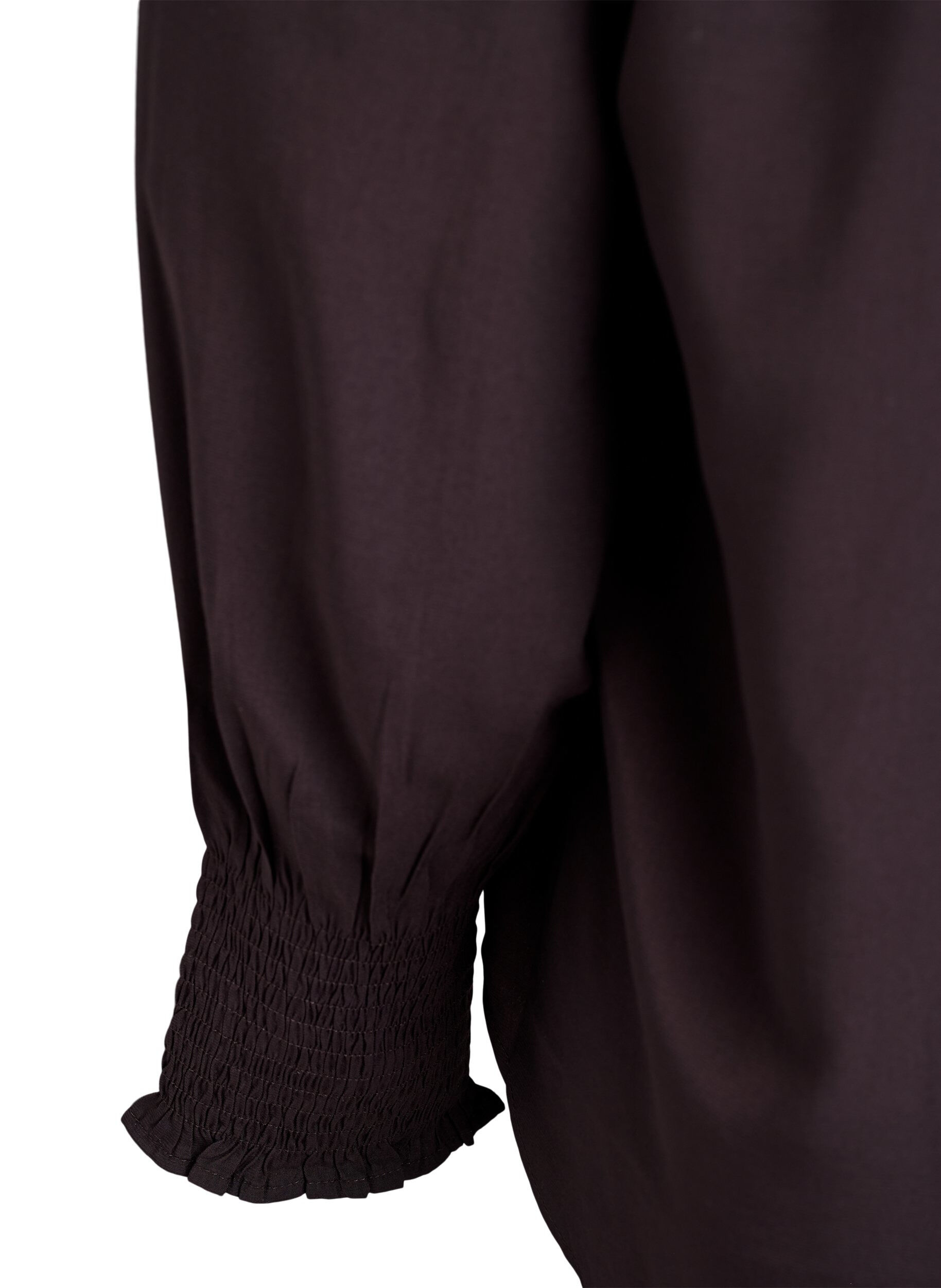 Zizzi Pusero r&ouml;yhel&ouml;kauluksella ja rypytyksill&auml;, Ruskea, Packshot image number 3