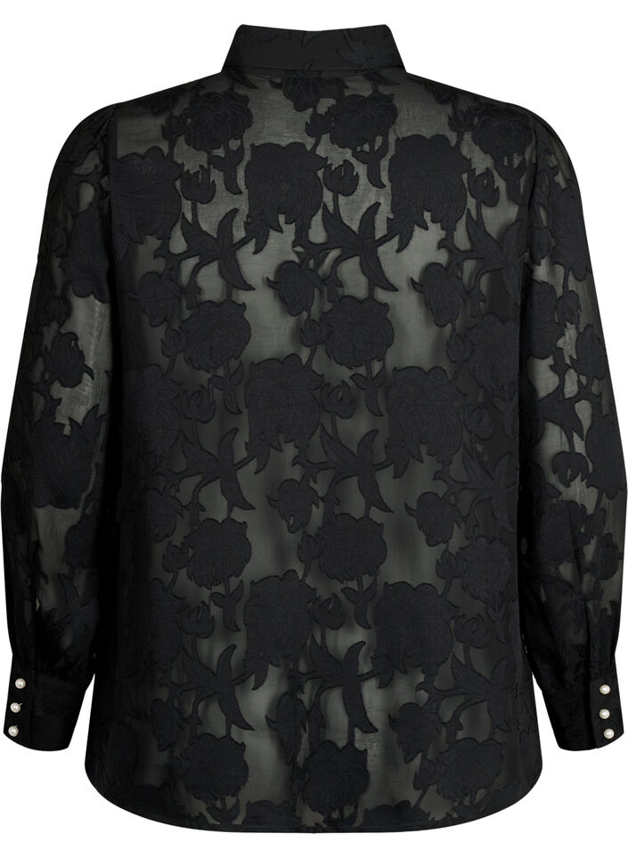 Jacquard-paita helminapeilla, Black, Packshot image number 1