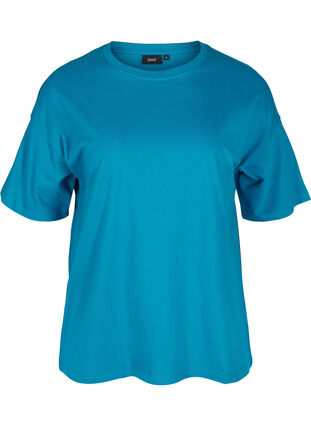 Lyhythihainen puuvillainen t-paita , Fjord Blue, Packshot image number 0