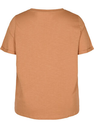 Puuvillainen t-paita lyhyillä hihoilla, Pecan Brown, Packshot image number 1