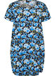 Lyhythihainen puuvillamekko kuosilla, Sininen, Packshot image number 0