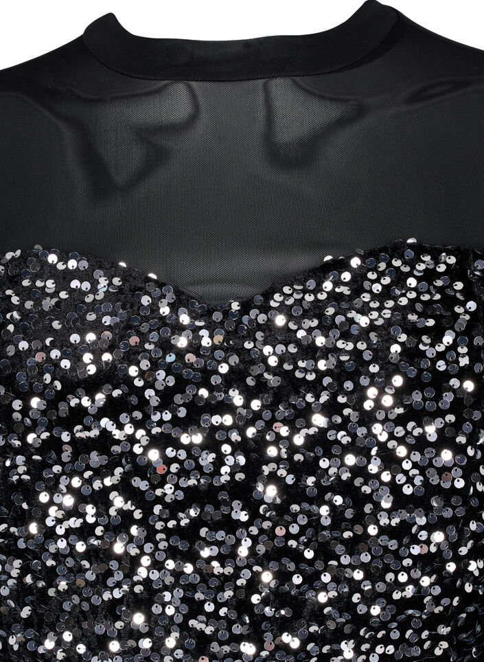 Glittermekko paljeteilla, Black w. Silver, Packshot image number 2