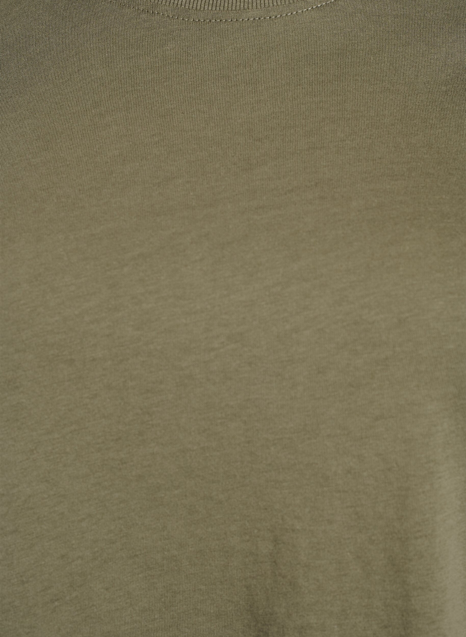 Zizzi Puuvillainen perus-T-paita, jossa on py&ouml;re&auml; kaula-aukko, Vihre&auml;, Packshot image number 2