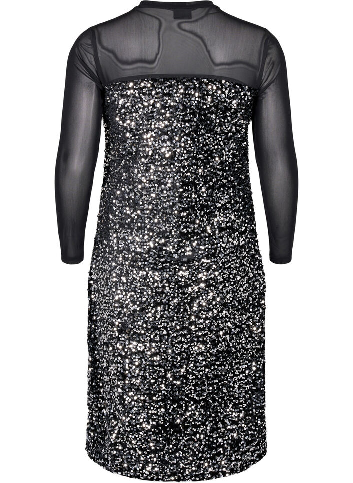 Glittermekko paljeteilla, Black w. Silver, Packshot image number 1