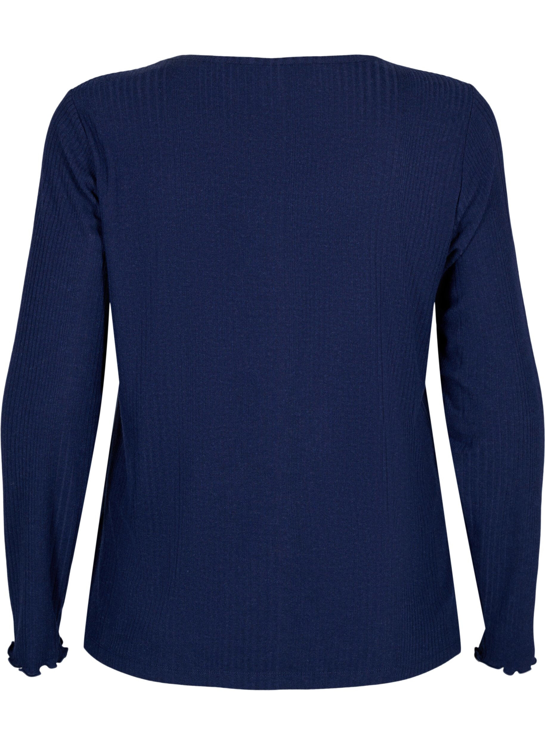 Zizzi Pitk&auml;hihainen pusero raitakuviolla, Night Sky Mel., Packshot image number 1