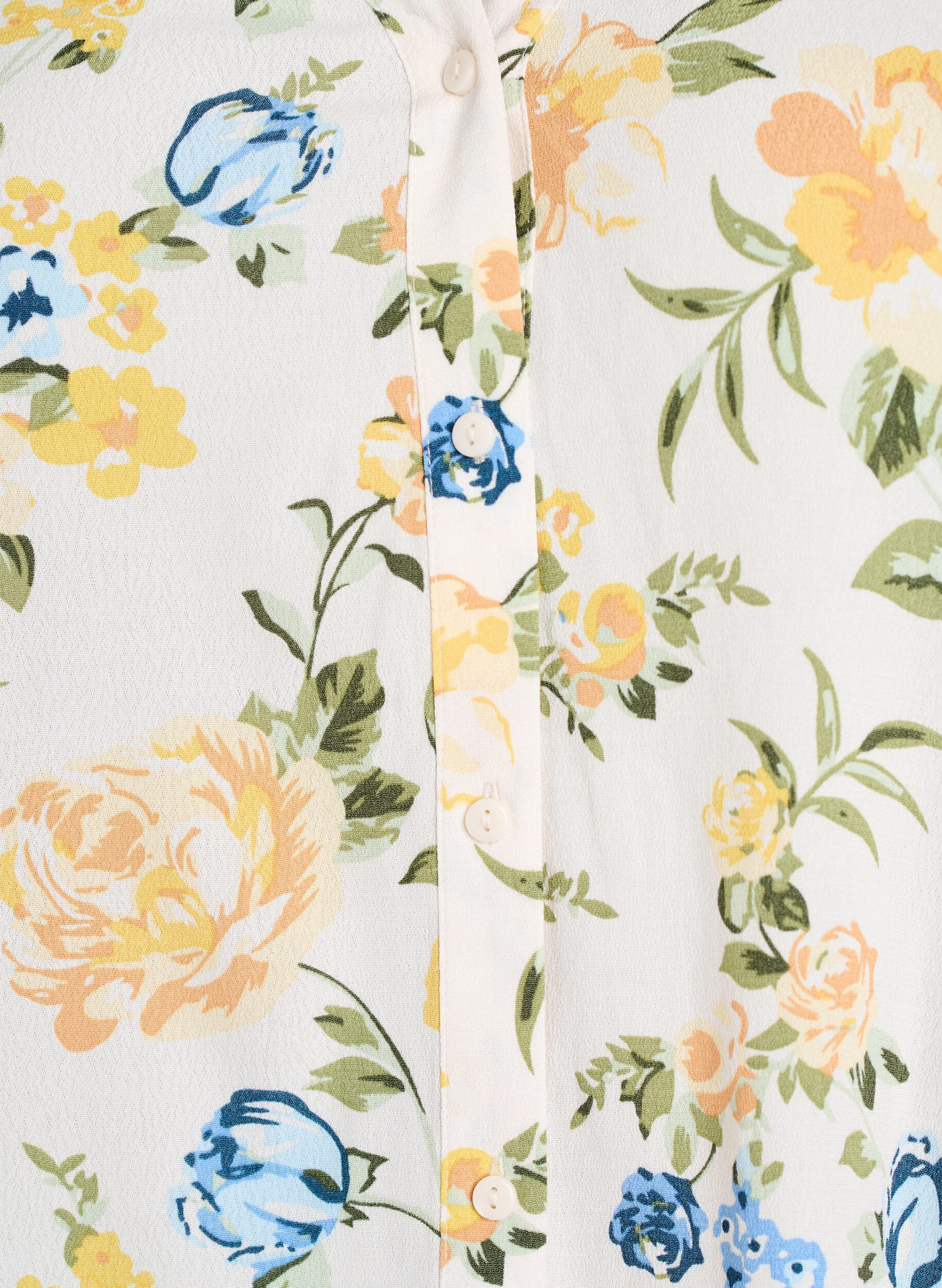 Zizzi Viskoosipusero printill&auml; ja nappikiinnityksell&auml;, Vanilja, Packshot image number 2