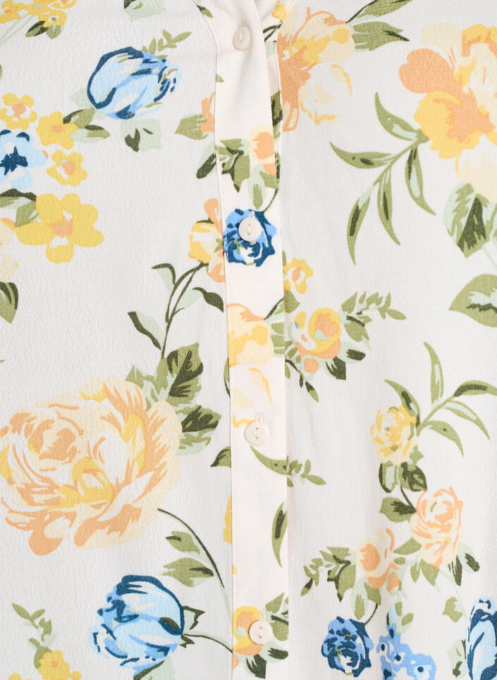 Viskoosipusero printill&auml; ja nappikiinnityksell&auml;, Vanilja, Packshot image number 2