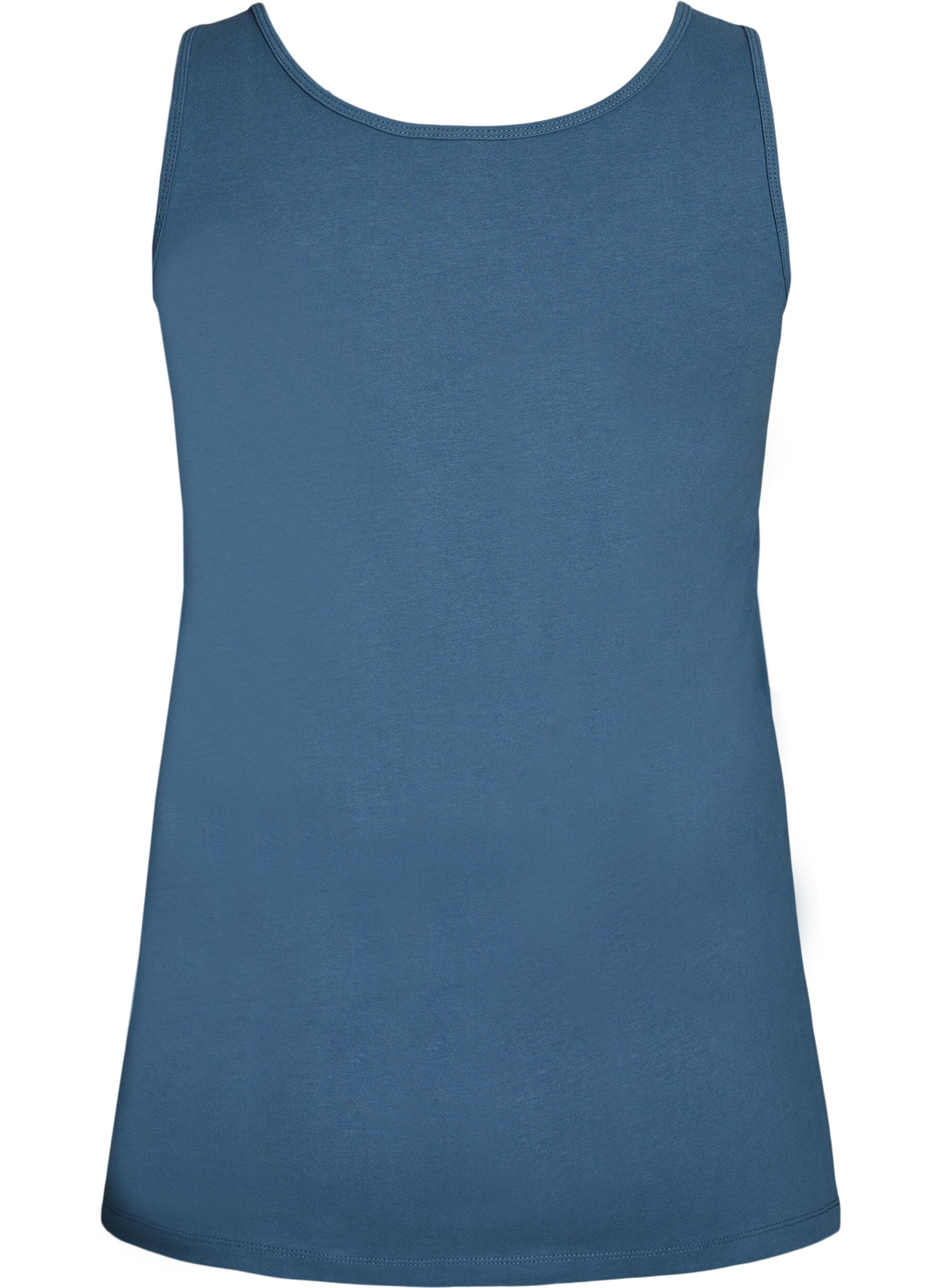 Zizzi Yksiv&auml;rinen perus paita puuvillasta, Sininen, Packshot image number 1