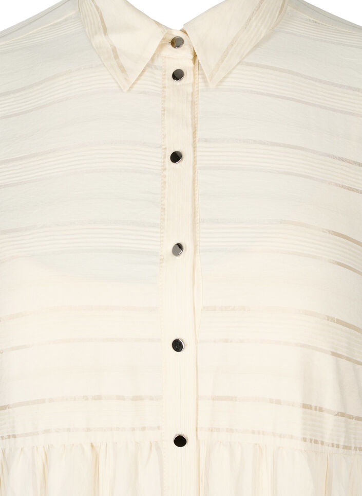 Viskoositunika kuviolla, napeilla ja pitkillä hihoilla , Fog, Packshot image number 2