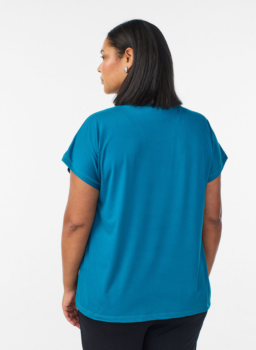 Yksiv&auml;rinen treeni-T-paita, Vihre&auml;, Model image number 2