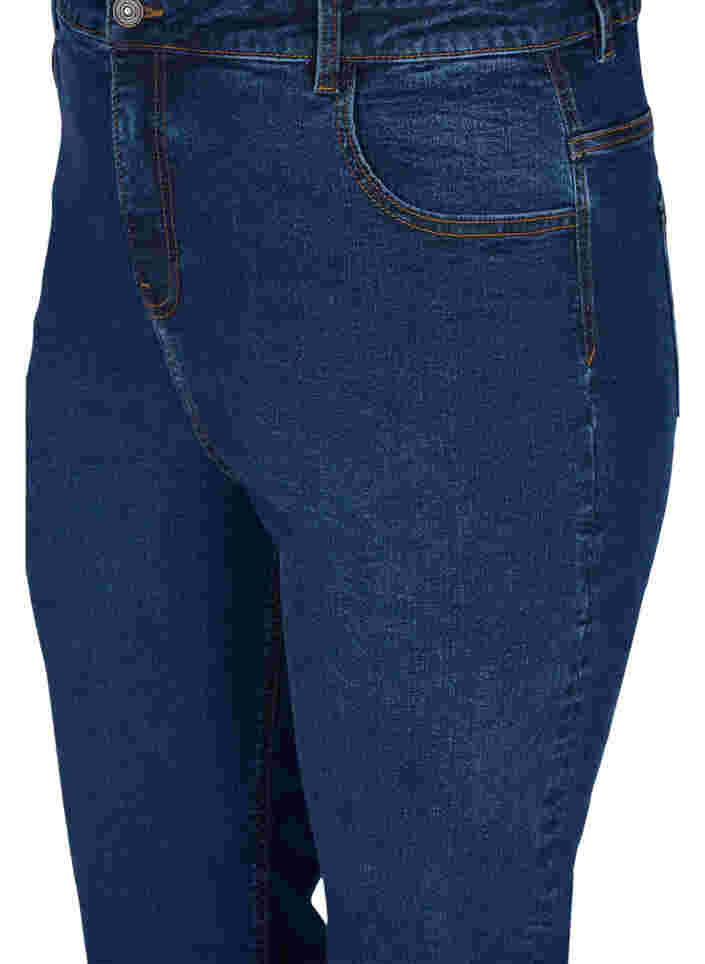 Regular fit Megan-farkut erittäin korkealla vyötäröllä, Blue denim, Packshot image number 2