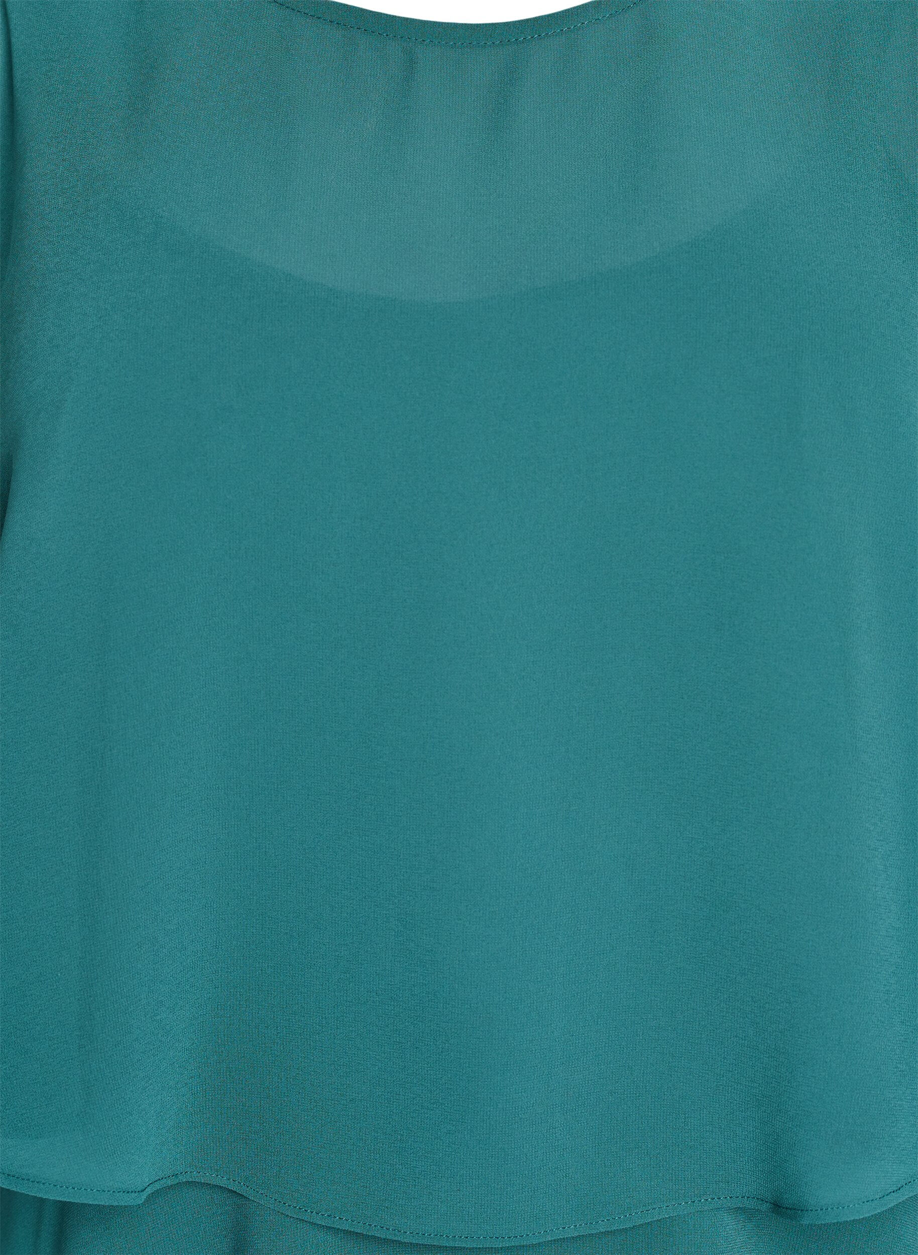 Zizzi Maksimekko r&ouml;yhel&ouml;kerroksilla ja irrotettavalla viitalla, Vihre&auml;, Packshot image number 2