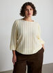 Jerseypusero struktuurilla ja pallomaisella siluetilla, Vanilja, Model image number 0
