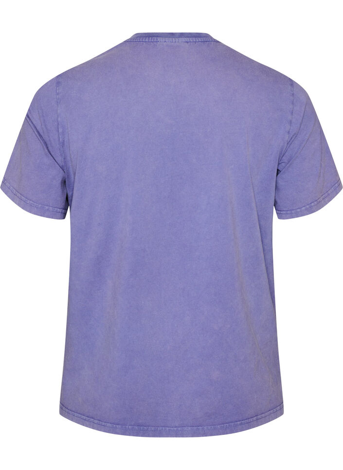 Puuvillainen T-paita etupainatuksella ja pestyll&auml; lookilla, Violetti, Packshot image number 1
