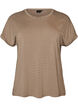 Raidallinen T-paita viskoosista py&ouml;re&auml;ll&auml; p&auml;&auml;ntiell&auml;, Beige, Packshot image number 0