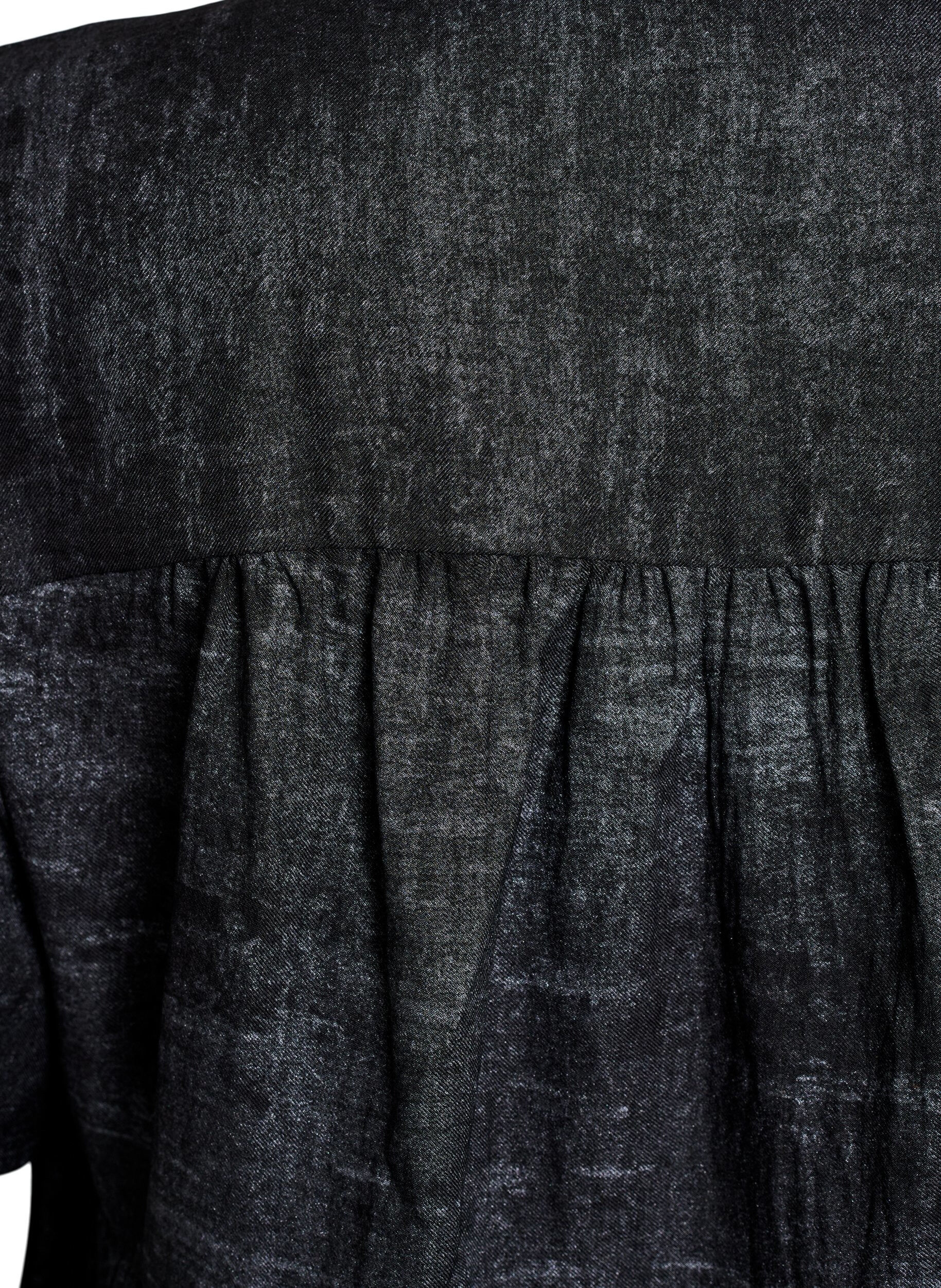 Zizzi Rento pusero kauluksella ja napeilla, Musta, Packshot image number 3