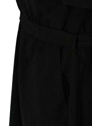Lyhythihainen mekko v-aukolla, Black, Packshot image number 3