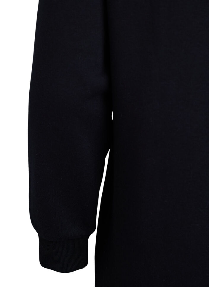 Lyhyt swetarimekko korkealla kauluksella, Musta, Packshot image number 3