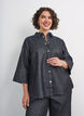 Denim-paita glitterlangalla ja 3/4-hihat, Harmaa, Model image number 0