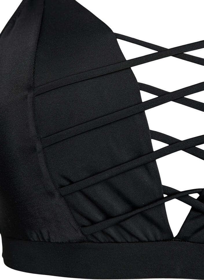 Bikiniyläosa nauhayksityiskohdilla, Musta, Packshot image number 2