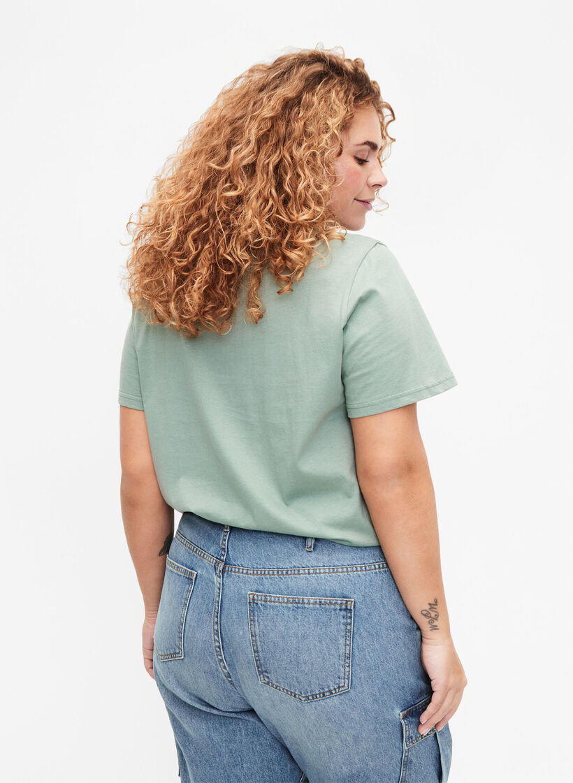 Lyhythihainen puuvillainen t-paita joustoreunuksella , Chinois G. W. Live, Model image number 1