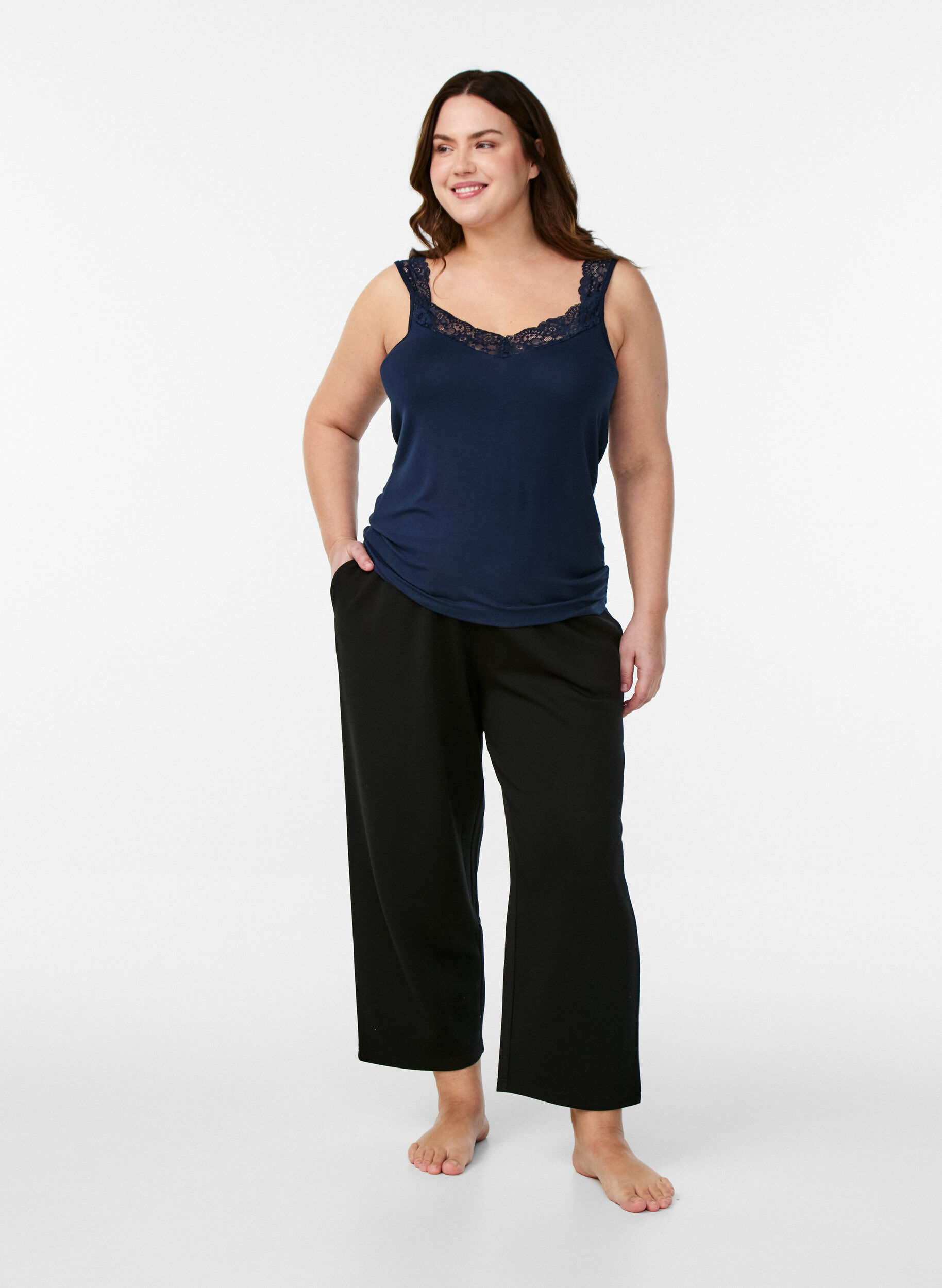 ZizziViskoositoppi pitsisomisteilla, Sininen, Model image number 1