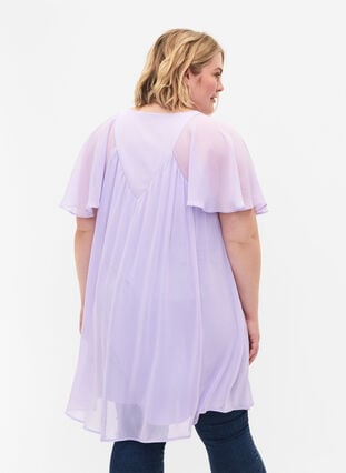 Väljä mekko lyhyillä hihoilla, Purple Heather, Model image number 1