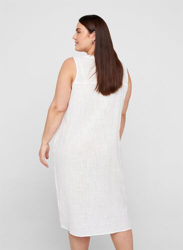 Hihaton mekko puuvillasta, White, Model image number 1