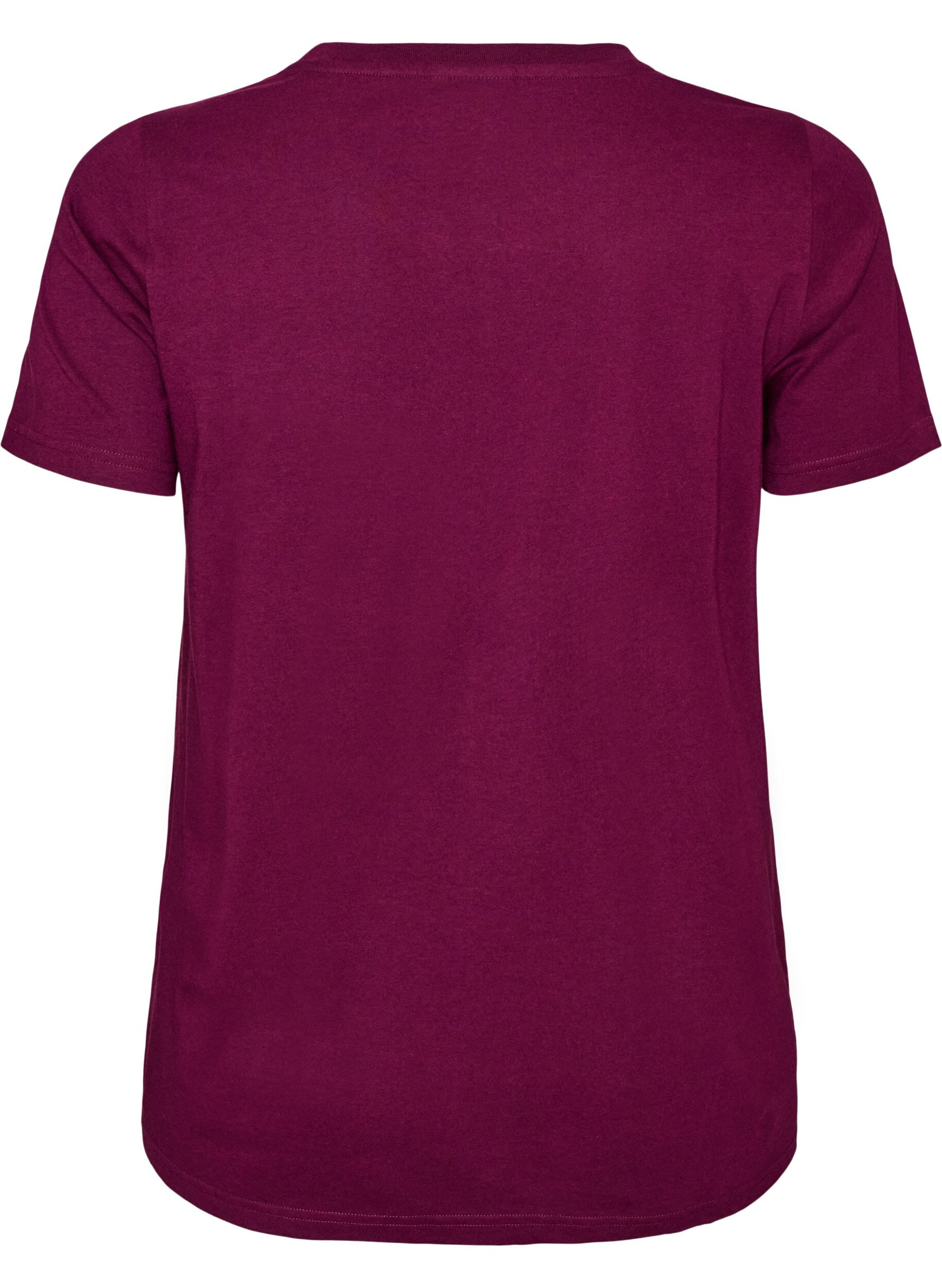 ZizziLuomupuuvillainen T-paita veluuritekstill&auml;, Violetti, Packshot image number 1