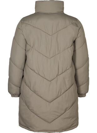 Pitkä korkeakauluksinen takki, Army Grey as sample, Packshot image number 1