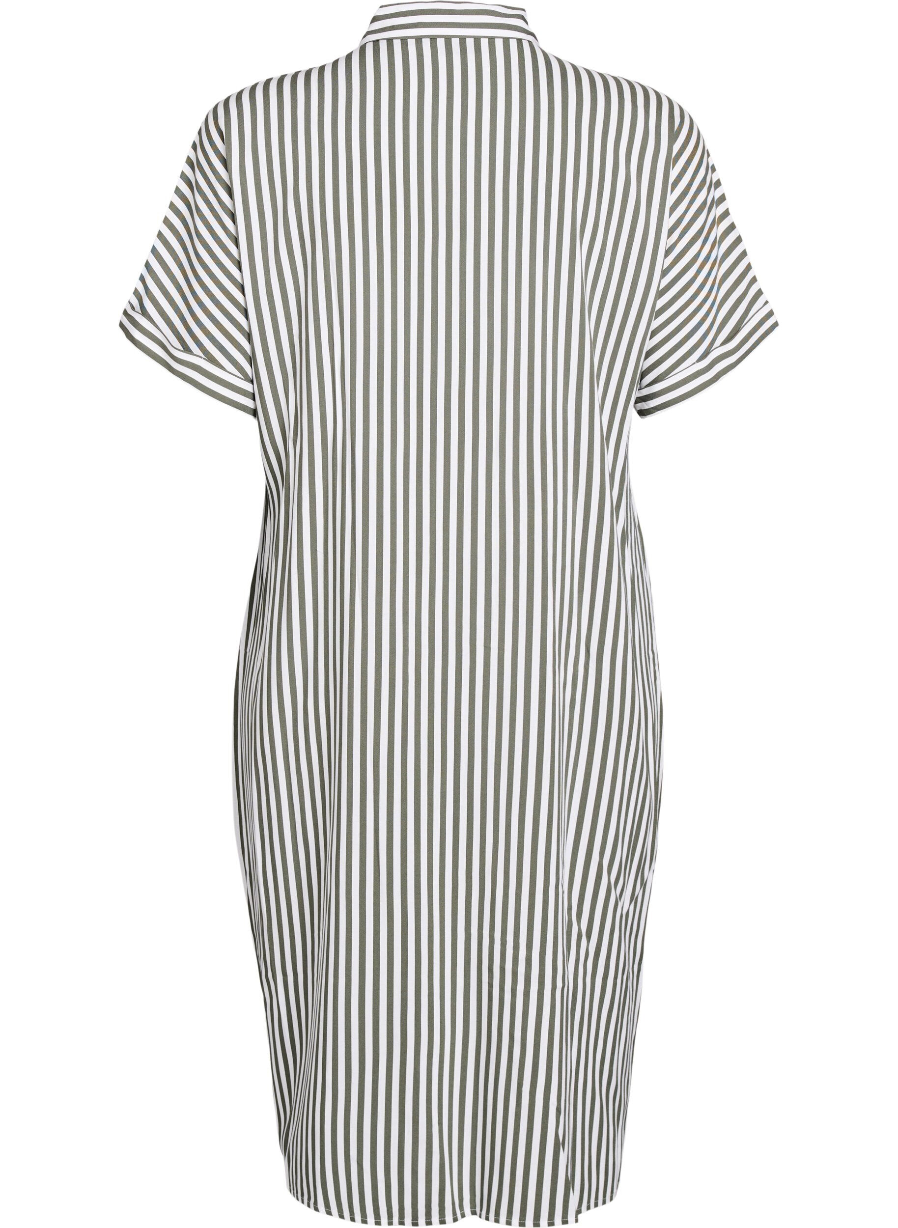 Zizzi FLASH &ndash; Lyhythihainen pitk&auml; paitamekko, Vihre&auml;, Packshot image number 1