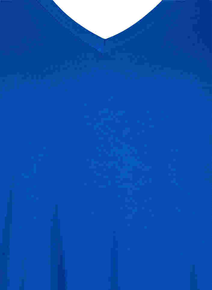 T-paita ekologisesta puuvillasta v-aukolla, Princess Blue, Packshot image number 2