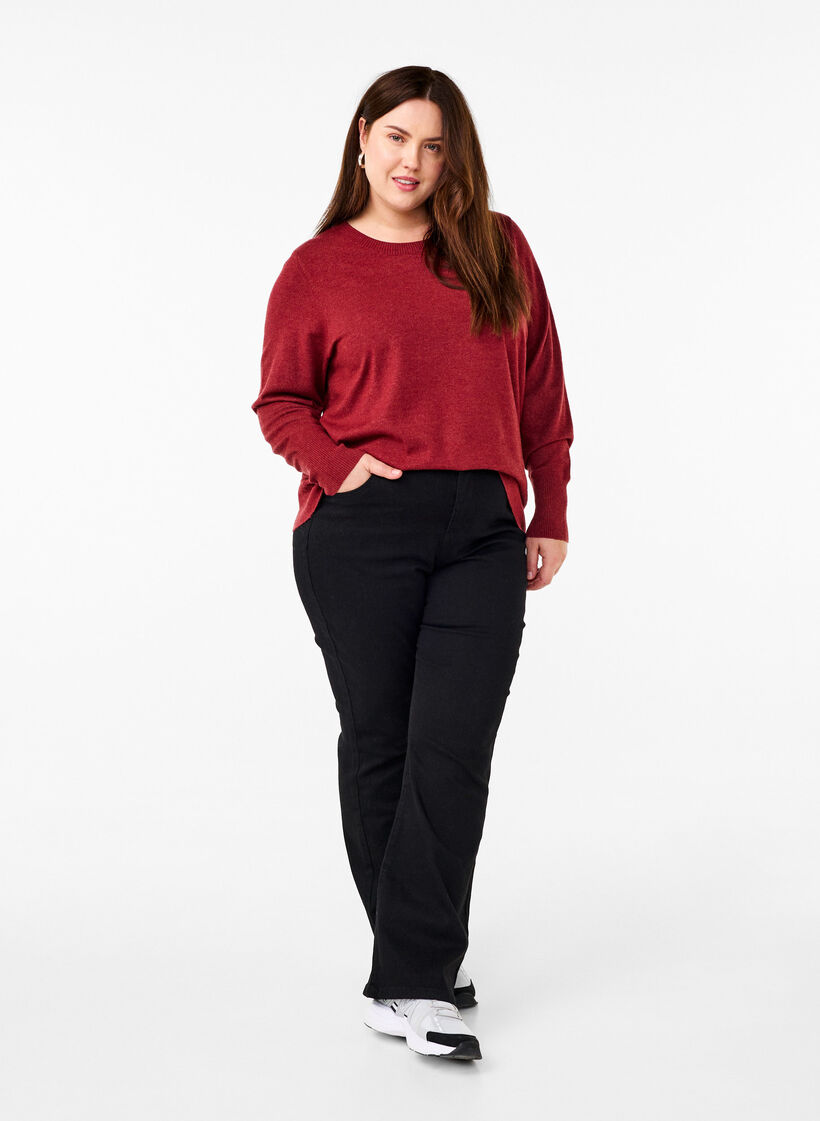 Neulepusero, jossa on py&ouml;re&auml; p&auml;&auml;ntie, Punainen, Model image number 1