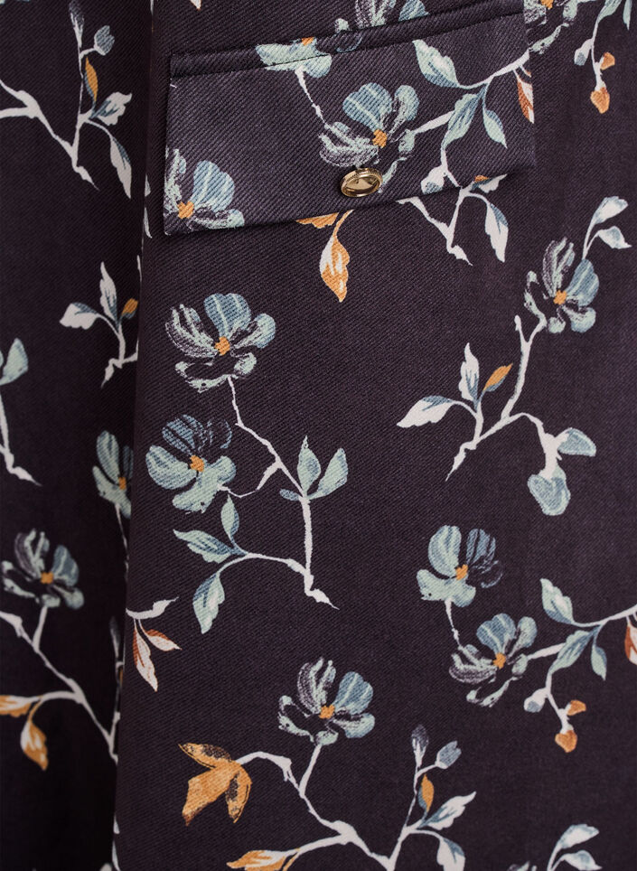 Lyhyt A-linjainen mekko 7/8-hihoilla, Musta, Packshot image number 3