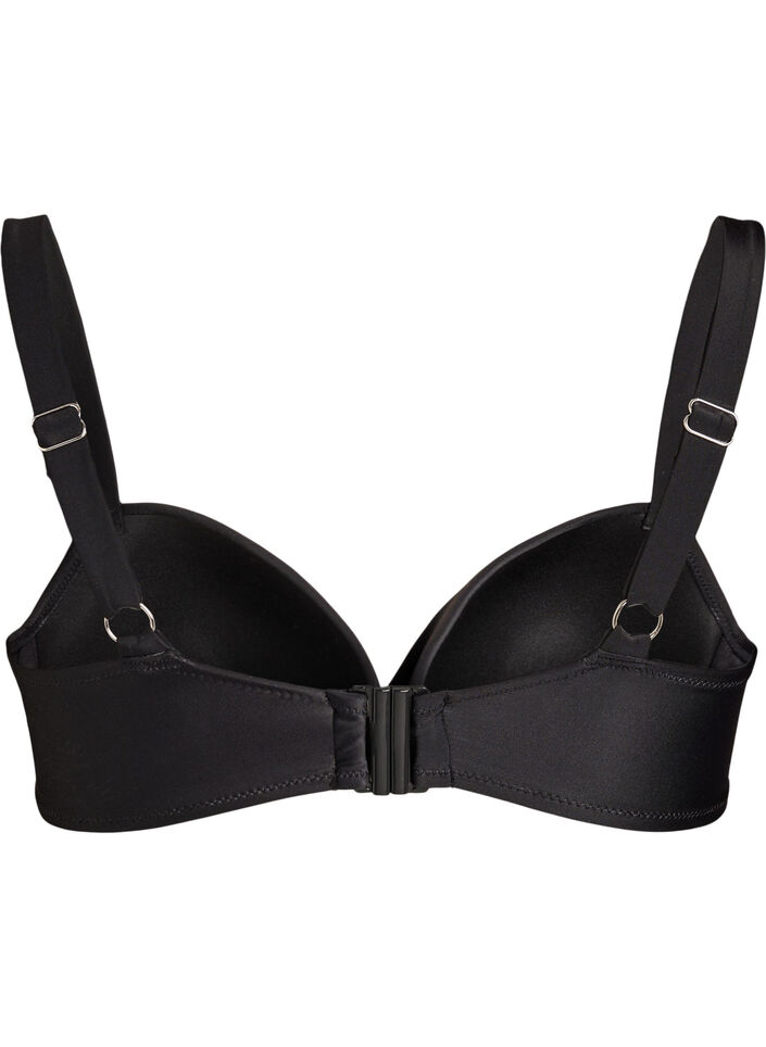 Kaarituelliset bikiniliivit rypytyksell&auml;, Musta, Packshot image number 1