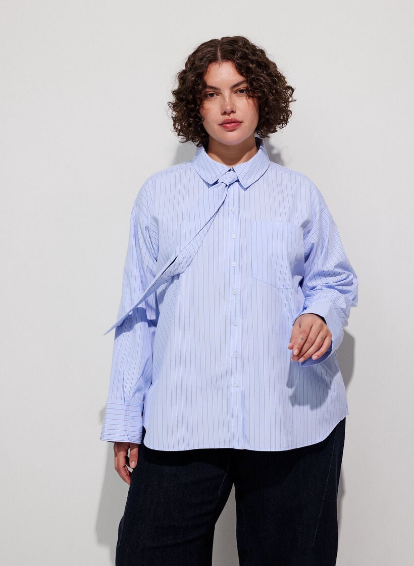 Rento paita solmiolla, Sininen, Model image number 0