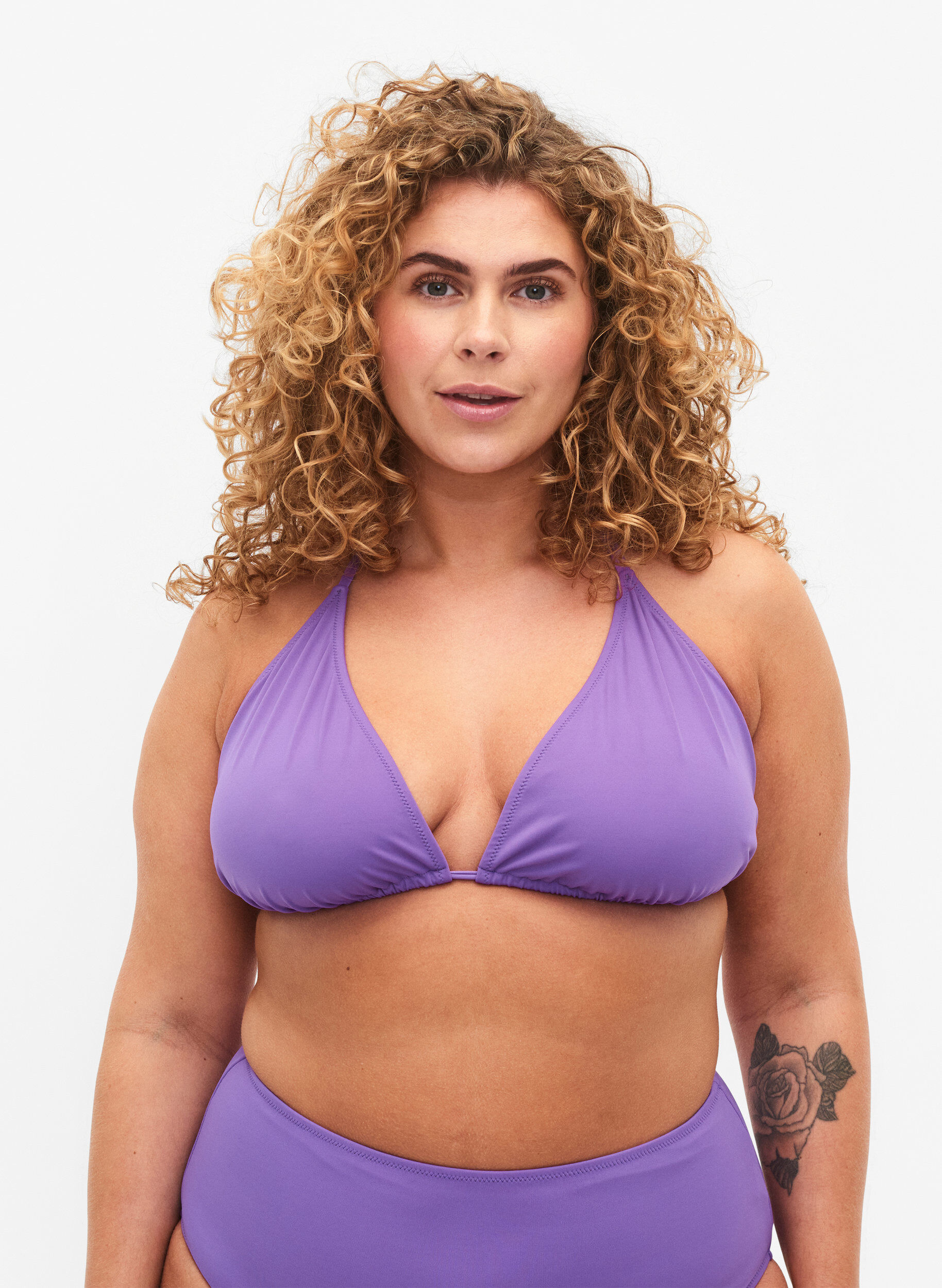 Zizzi Yksiv&auml;rinen lappubikiniyl&auml;osa, Violetti, Model image number 0