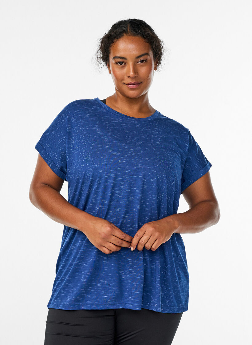 Rento treenipaita lyhyill&auml; hihoilla, Sininen, Model image number 0
