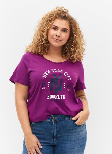 Puuvillainen t-paita painatuksella, Grape Juice, Model image number 0